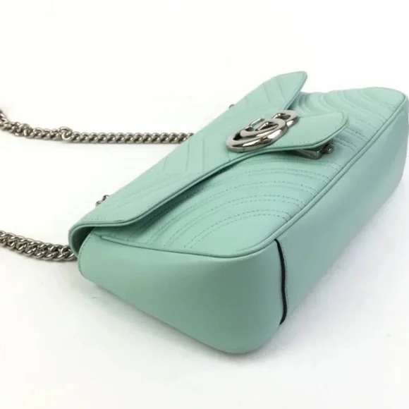 GUCCI GG Marmont Matelasse Leather Crossbody Bag Seafoam with original dustbag - Picture 8 of 15